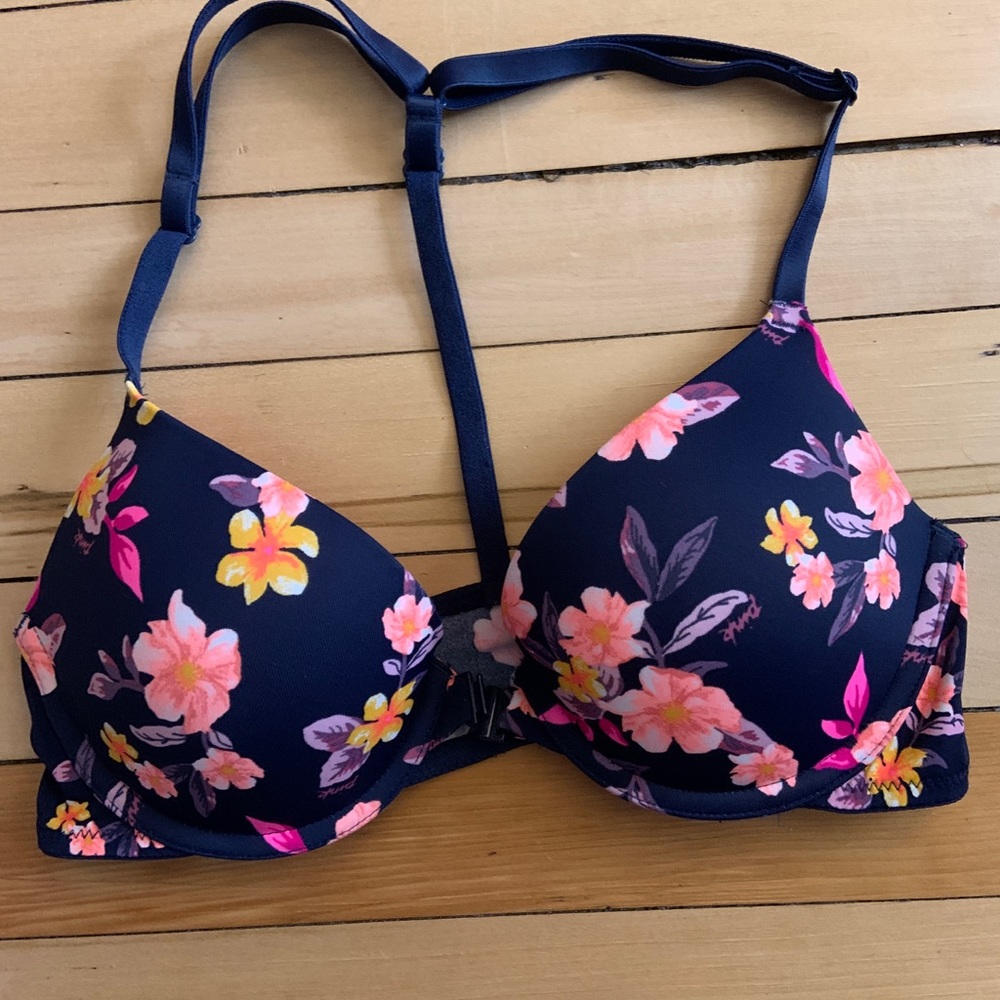 brand new PINK floral push up